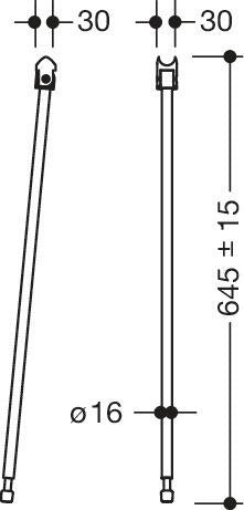 HEWI 900.50.02060 DX floor support for mounting height 760 hinged support, white coated