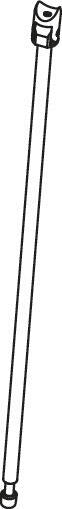 HEWI 900.50.02060 DX floor support for mounting height 760 hinged support, white coated