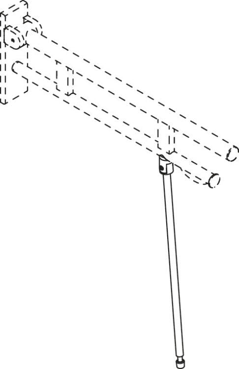 HEWI 900.50.02060 DX floor support for mounting height 760 hinged support, white coated