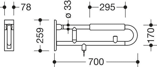 HEWI 801.50B551 98 - 700 mm