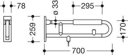HEWI 801.50B551 98 - 700 mm