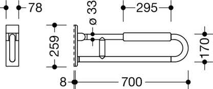 HEWI 801.50B218 98 - 700 mm