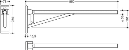 HEWI 950.50B20290 90 - 850 mm