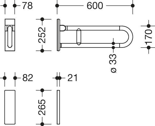 HEWI B801.005 - 600 mm