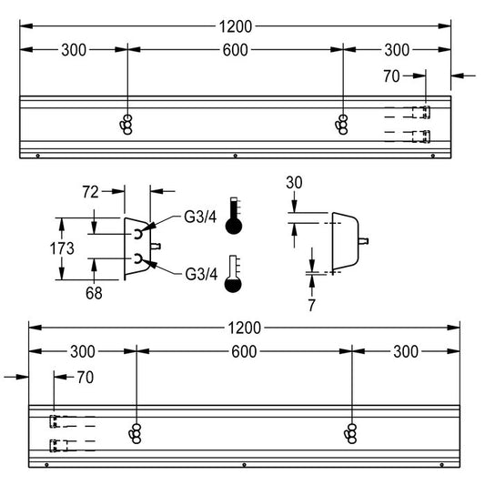 DELABIE AQFU0216 - 1200 mm