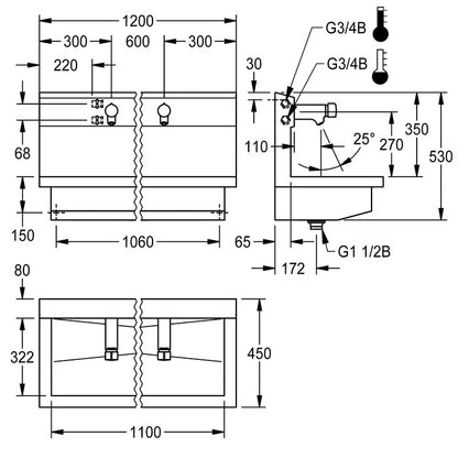 DELABIE PL12USM - 1200 mm