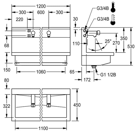 DELABIE PL12USM - 1200 mm