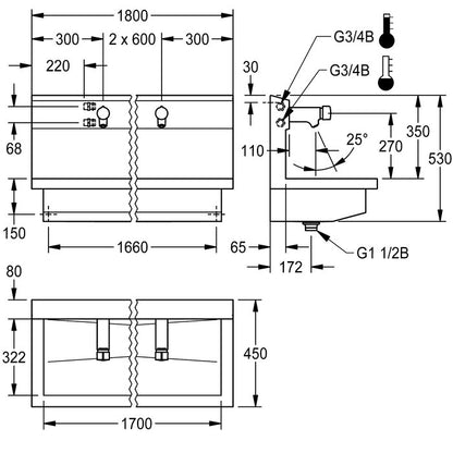 DELABIE PL18USM - 1800 mm