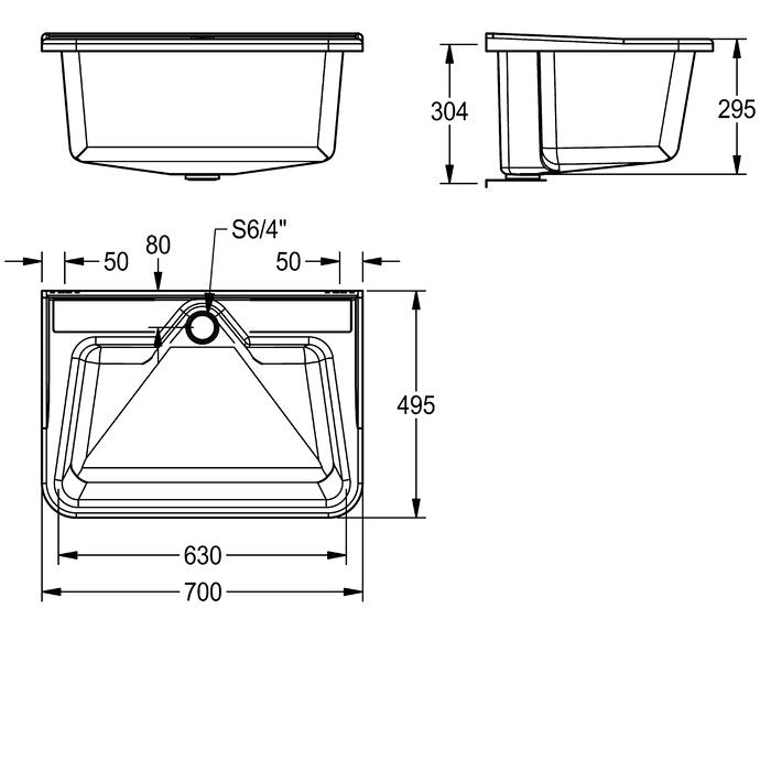 KWC MB7054, multi-purpose scullery sink, decor grey