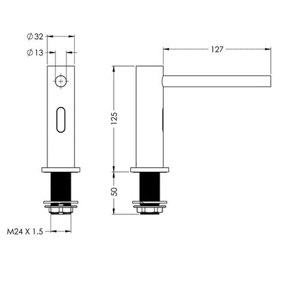 DELABIE SD99 010 sensor soap dispenser for basin mounting, chrome-plated